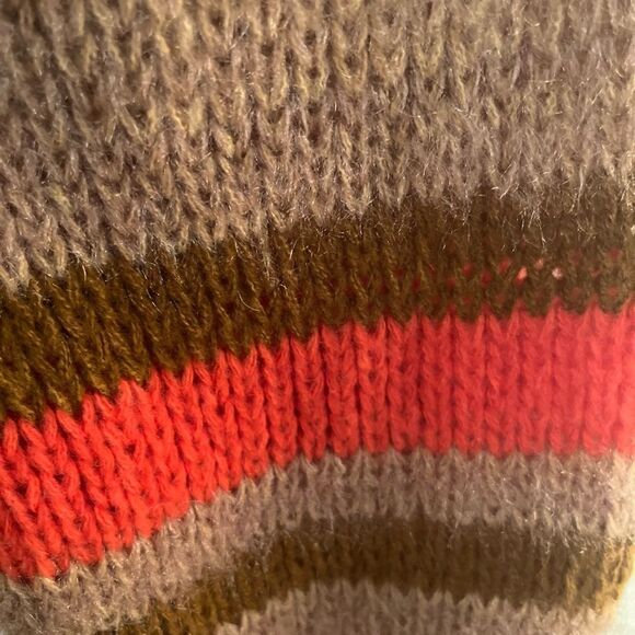 Easel Brown and Orange Striped Cardigan Sweater - Picture 2 of 10